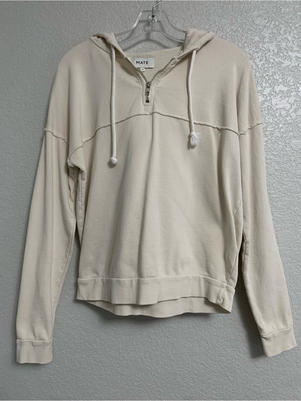 Mate The Label 1/4 Zip Hoodie Sweatshirt Womens S Organic Cotton French Terry